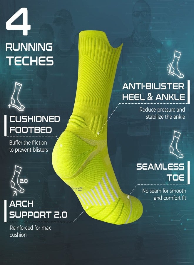 Rahhint Compression Running Socks 3 Pairs, Cushion Crew Socks, Anti-Blister Moisture Wicking Athletic Hiking Basketball Socks - Image 5